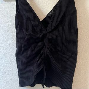Ruched Black Tank Top Size M/L
